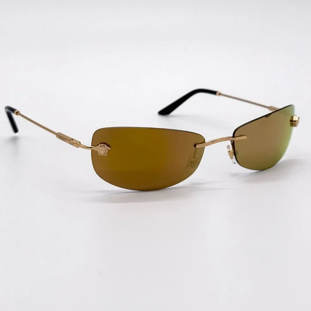NEW VERSACE VE2279 1002/71 SUNGLASSES VE2279 100271 GOLD MOD 2279 1002/71